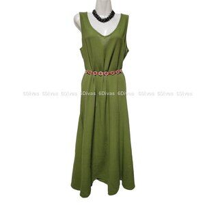Cotton Long Dress Sleeveless Long Dress Loose Fitting - Size 1, Size 3